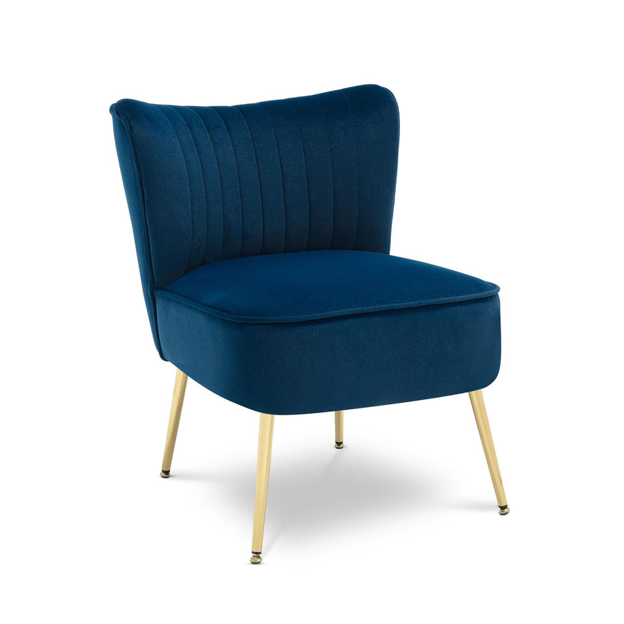 Sicaan Lot de 2 fauteuils Cocktail Judith Velours Bleu Nuit