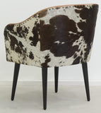AUBRY GASPARD Fauteuil en Cuir Camel et Peau de Vache