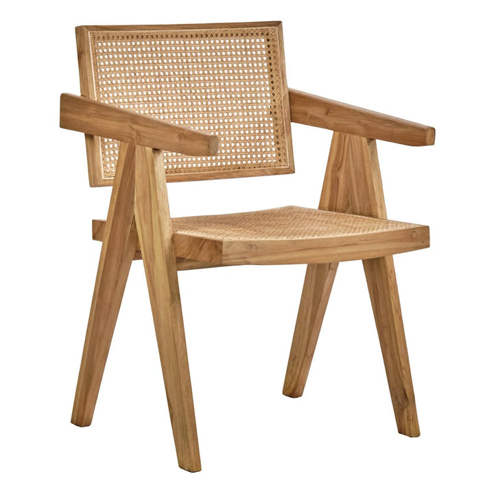 Meubletmoi Fauteuil Lounge en Bois Massif avec Cannage en Rotin - Style Naturel et Exotique - Bruno Meubletmoi Fauteuil Lounge en Bois Massif avec Cannage en Rotin - Style Naturel et Exotique - Bruno