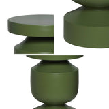 sweeek - Table d'appoint. Bout de canapé. Table de Chevet en métal Coloris Kaki. Alma. Ø30.5 x H 46.5cm