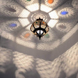 LORIENT Cleopatra Lampe orientale en métal avec effet vieilli de cuivre Marron 42 cm