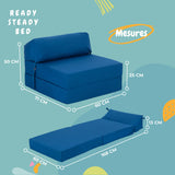 Ready Steady Bed Chaise Pliante Z-Fold Confortable | Canapé-lit Futon léger | Housse Souple et résistante à l'eau | Matelas Zbed de Conception Ergonomique (Bleu)