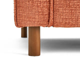 Lisa Design - Jake - canapé Droit 3 Places Convertible en Tissu Velours Relief, Terracotta