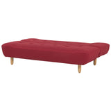 Canapé Fixe 3 Places en Tissu Rouge Design Scandinave Ultra Confortable et Élégant Beliani