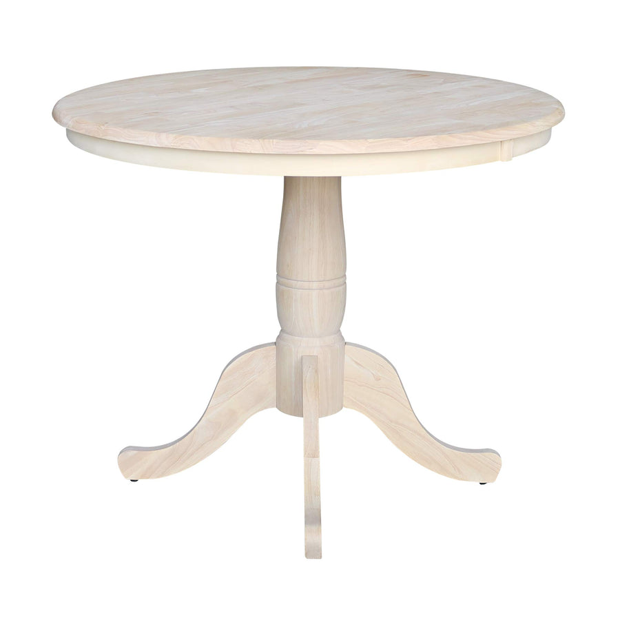 International Concepts IC Table de Salle à Manger Ronde en Bois véritable Massif, Bois de parawood Robuste, 91,4 cm, Brut International Concepts IC Table de Salle à Manger Ronde en Bois véritable Massif, Bois de parawood Robuste, 91,4 cm, Brut