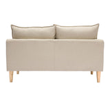 Miliboo Canapé scandinave 2 Places en Tissu Beige et Bois Clair Kate