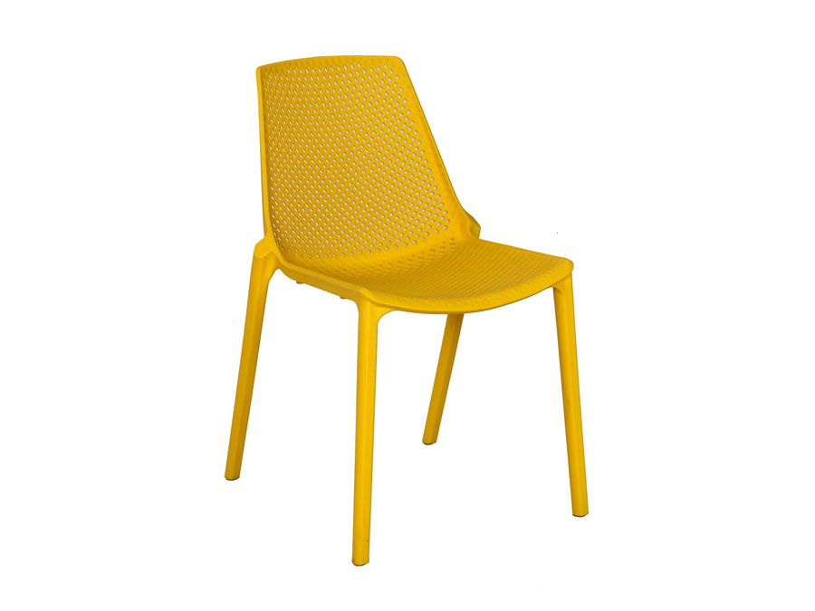 METRO Professional Chaise de terrasse PAM, Polypropylène, 47 x 56 x 79 cm, Empilable, Jaune Moutarde (Jaune Moutarde)