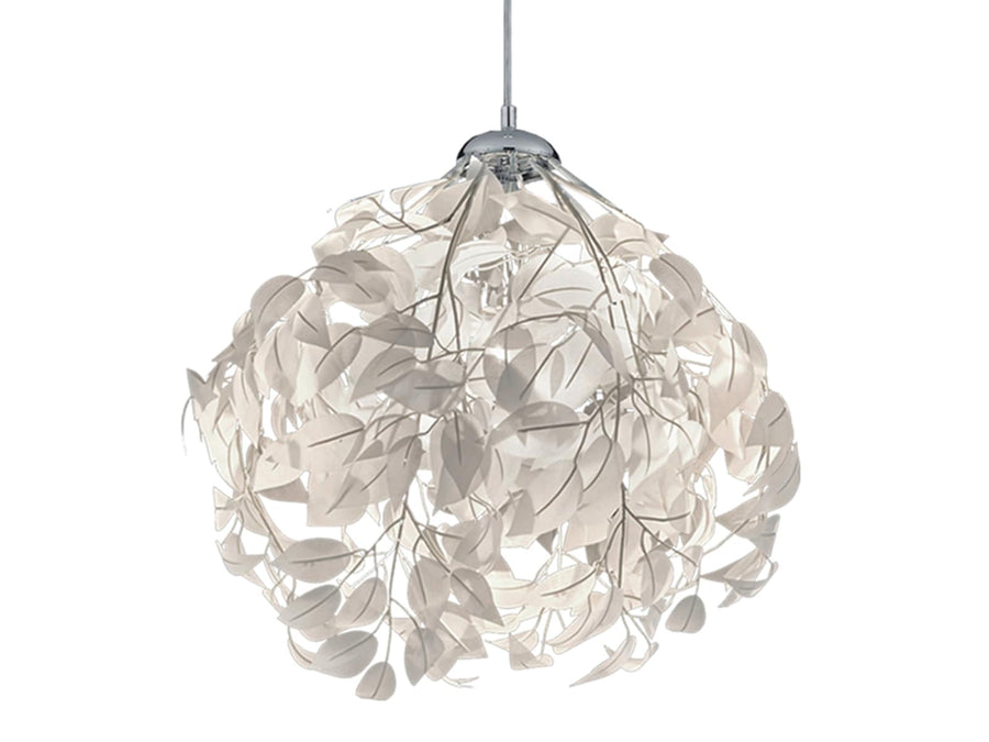 Suspension originale avec abat-jour en forme de feuilles, blanc, Ø 38 cm Suspension originale avec abat-jour en forme de feuilles, blanc, Ø 38 cm