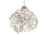 Suspension originale avec abat-jour en forme de feuilles, blanc, Ø 38 cm