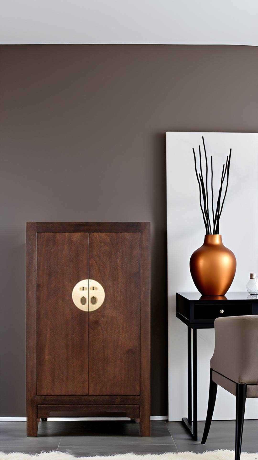 Table De Nuit Orientale Chine - Armoire Commode En Bois Laqué Rouge, Style Asiatique