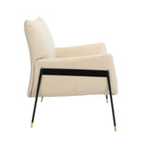 Angel Cerdá - Fauteuil en Peau de Vache Gris Perle - Design Moderne avec Structure en Acier Noir et Détails Dorés - Idéal pour les Salons, les Espaces Repas et les Espaces de Détente - 67 x 75 x 87 cm