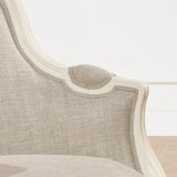 Robin des bois - Victor : Fauteuil bergère en Bois Massif et Lin Premium Blanc