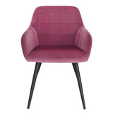 WOLTU 1 pièce Chaise de Salle à Manger Chaise de Cuisine rembourrée en Velours, Pied en métal,Bordeaux BH93bd-1