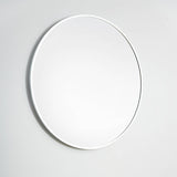 GOLD&CHROME UNIQUE DESIGN, Miroir Mural, Rond, avec Cadre en Aluminium - Blanc ⌀60 Miroir revêtue de téflon, résistante à l'humidité Cadre de Miroir, 2 cm de Profondeur, Peint par poudrage