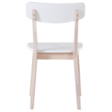 Lot de 2 Chaises en MDF Blanc et Bois d'Hévéa Clair de Style Scandinave Santos