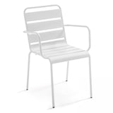Oviala Fauteuil de Jardin en métal Blanc - Palavas