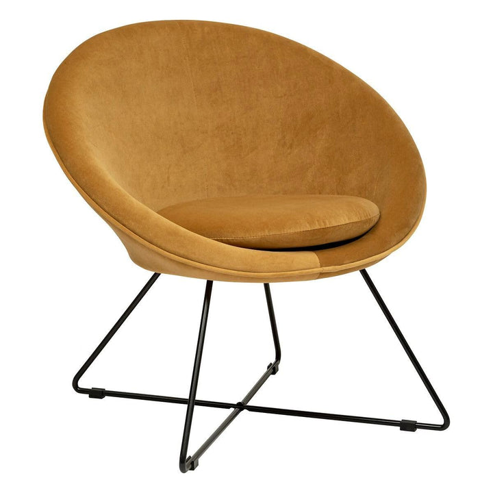 Paris Prix Atmosphera Créateur d'intérieur - Fauteuil Design en Velours Gold Evan 76cm Ocre