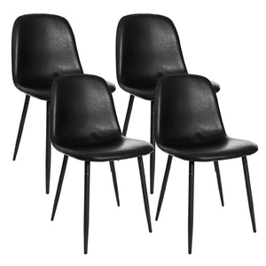 CangLong Faux Leather Dining Back Modern Side Chair for Pub Coffee Home, Set of 4, Black CangLong Faux Leather Dining Back Modern Side Chair for Pub Coffee Home, Set of 4, Black