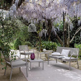 Mondo Viro Canapé en métal de jardin "Alice" banc de canapé empilable 125 x 60 cm 77 h (vert sauge)