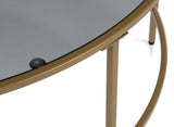 DecoInParis Table Basse en Verre Noir et métal THESSA