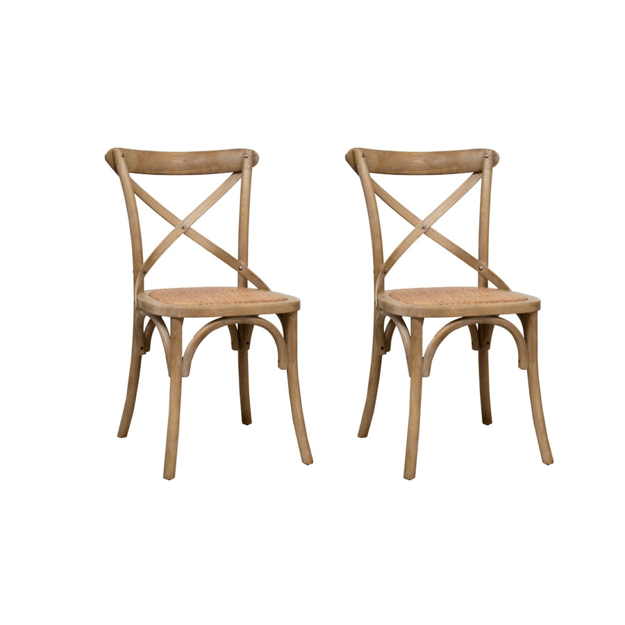 Biscottini 2 Chaise Salle a Manger Bois 86x42x46 cm - Chaise rotin Salle à Manger et Chaise de Cuisine - Chaise bistrot Bois - Chaise Bois bistrot