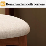 Chaises de Salle à Manger en Bois, Chaise d'appoint rembourrée, chaises de Cuisine de Ferme avec siège rembourré et Cadre en Bois, Chaise de Salle à Manger sans accoudoirs du Milieu du siècl