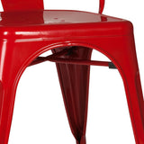 hjh OFFICE 645021 Chaise bistrot VANTAGGIO Comfort Métal Rouge, Style Industriel, empilable