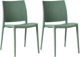 CLP Lot de 2 chaises de Jardin Meton, empilables en Plastique, faciles à Entretenir, résistantes UV, 150 kg Max, Couleur:Olive