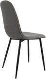 CLP Chaise de Salle à Manger rembourrée Maryam, Chaise de Cuisine avec Dossier et Cadre en métal Noir, supporte jusqu'à 150 kg, Couleur:Gris Clair, Matériel:Tissu