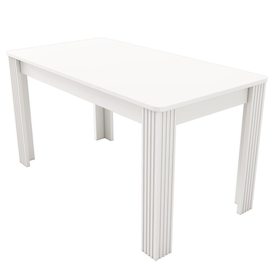 Merax Table à Manger en Bois, Table de Salle à Manger rectangulaire, Table de Cuisine Moderne pour Salon et Salle à Manger, 117 x 68 x 75 cm (L x l x H) - Blanc