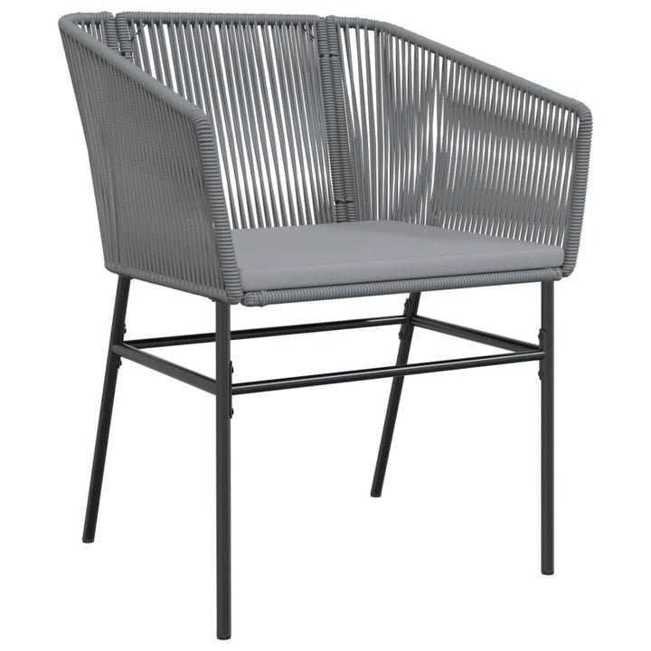 Homgoday Chaise de Jardin Confortable en Résine Tressée, Coussins Gris, Support Stable, Résistant aux UV - 2 Pièces