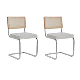 HJhomeheart Lot de 2 chaises de Salle à Manger Scandinaves, Chaises à Manger Pieds Chromés, Chaise Cantilever, Chaises de Bureau, Chaises Modernes (Blanc)