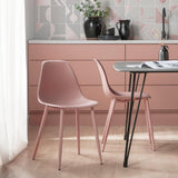 KLAST Chaise de Salle à Manger Nina en Polypropylène Rose Nude, Légère, Fonctionnelle, Durable et Adaptée pour l'Extérieur, Facile à Entretenir