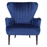 SVITA Arthur Fauteuil de relaxation moderne rembourré en velours Bleu foncé
