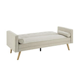 Mobilier-Deco Victoria - Canapé clic clac Design 3 Places en Tissu Beige