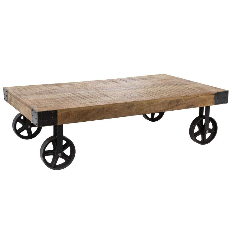 PEGANE Table Basse Rétro en manguier/Fer - L. 117 x l. 70 x H. 34 cm PEGANE Table Basse Rétro en manguier/Fer - L. 117 x l. 70 x H. 34 cm