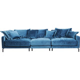 Kare Design Canapé Lullaby XL Velours Bleu pétrole