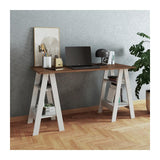 ACTUAL DIFFUSION Bureau 2 Tréteaux 4 Niches Blanc et Châtaignier L 135 H 75 P 60 cm