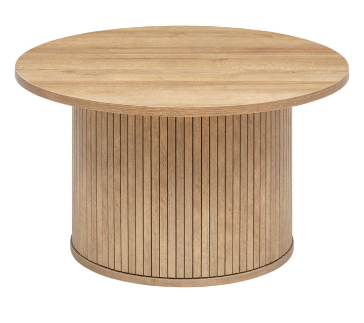 PEGANE Table Basse Ronde en Bois MDF Coloris Naturel - diamètre 70 x Hauteur 40 cm