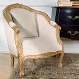 Robin des bois - Alexandre : Fauteuil bergère en Bois Massif et Lin Naturel Lin