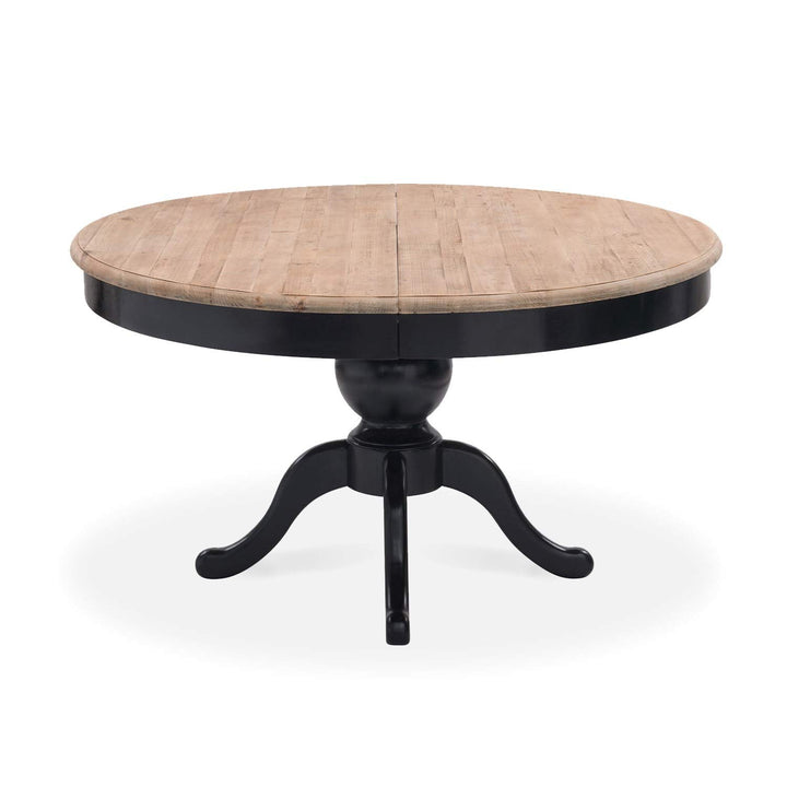 INTENSE DECO Table Ronde Extensible en Bois Massif SIDONIE Noir INTENSE DECO Table Ronde Extensible en Bois Massif SIDONIE Noir