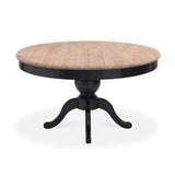 INTENSE DECO Table Ronde Extensible en Bois Massif SIDONIE Noir