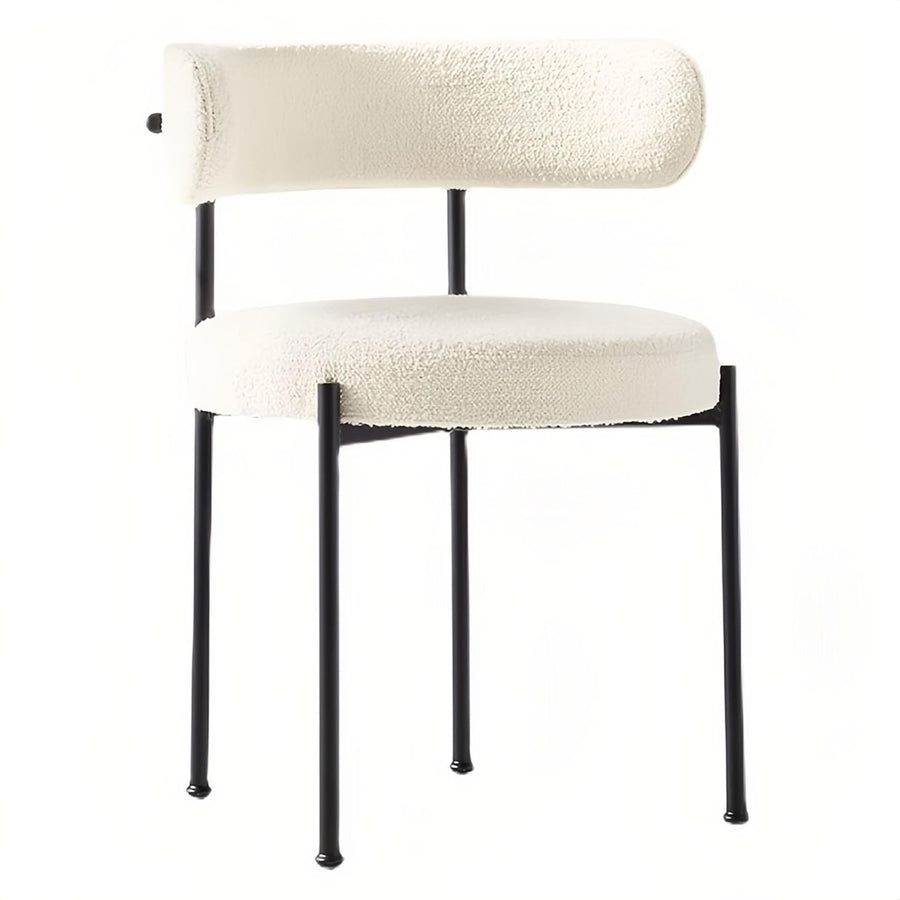 Chaise de Salle à Manger, Chaise de Cuisine du Milieu du siècle, Chaise de Salle à Manger de Cuisine, Dossier incurvé, Chaise de Salle à Manger Ronde tapissée en Bouclette