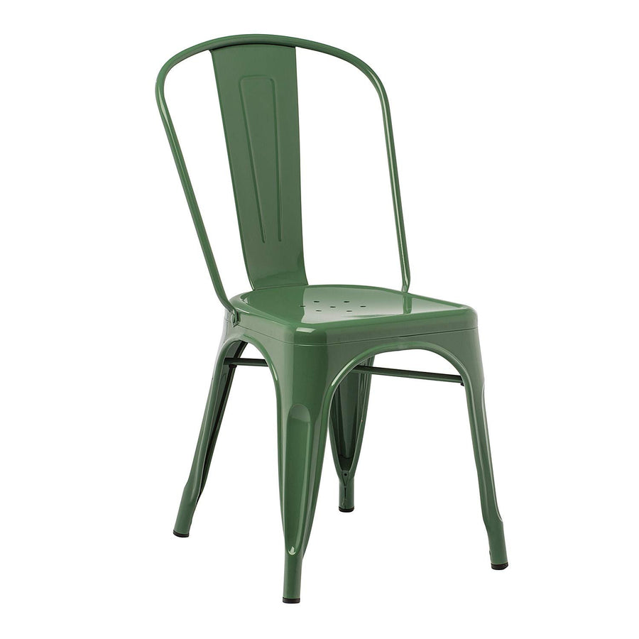 SKLUM Lot de 4 Chaises Empilables LIX Vert Choux Salle à Manger Cuisine Style Industriel Finition Gloss