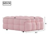 PUGSDRLY Canape Lit 1 Place Convertible,Pouf Salon,Canapé Convertible,Design Rétractablem,Lit Capitonné 1 Place,Tissu Peluche (Rose)