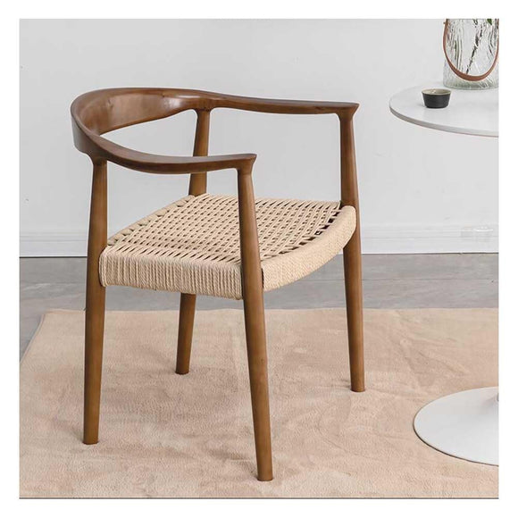 Chaise Décontractée Vintage, Chaises Modernes du Milieu du Siècle pour Salle À Manger Chaise Rattan des Fauteuils en Bois Massif Salle D'étude, Chaise De Loisirs des Clubs De Bureau (Couleur : Walnut