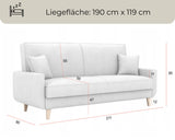 LIKMA Canapé 3 Places Extensible Davo Vert Bouteille 211 cm avec Fonction Lit Coffre Rangement Coussins Tissu Velours