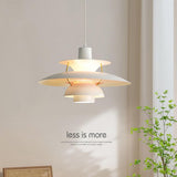 Lustre Minimaliste Moderne, Style Nordique, Suspension Danoise PH5 avec Abat-Jour Imitation OVNI, Luminaires Suspendus Au Plafond pour Chambre à Coucher Salon Salle à Manger Cuisine(50cm,White 2)