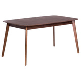 Table à Manger Extensible 150/190 x 90 cm en MDF et Bois d'Hévéa Foncé pour 4 Madox