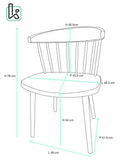 KAYELLES Lot de 2 chaises à barreaux Noires, Style rétro Western - Windsor, Large Assise, Dossier Enveloppant DIA (Noir)